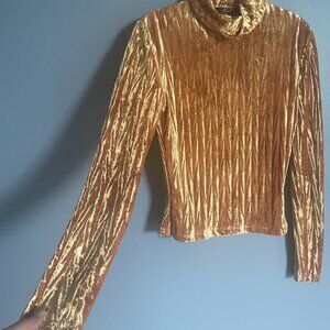 Faust Paris Designer Top Crinkled Velvet SZ M